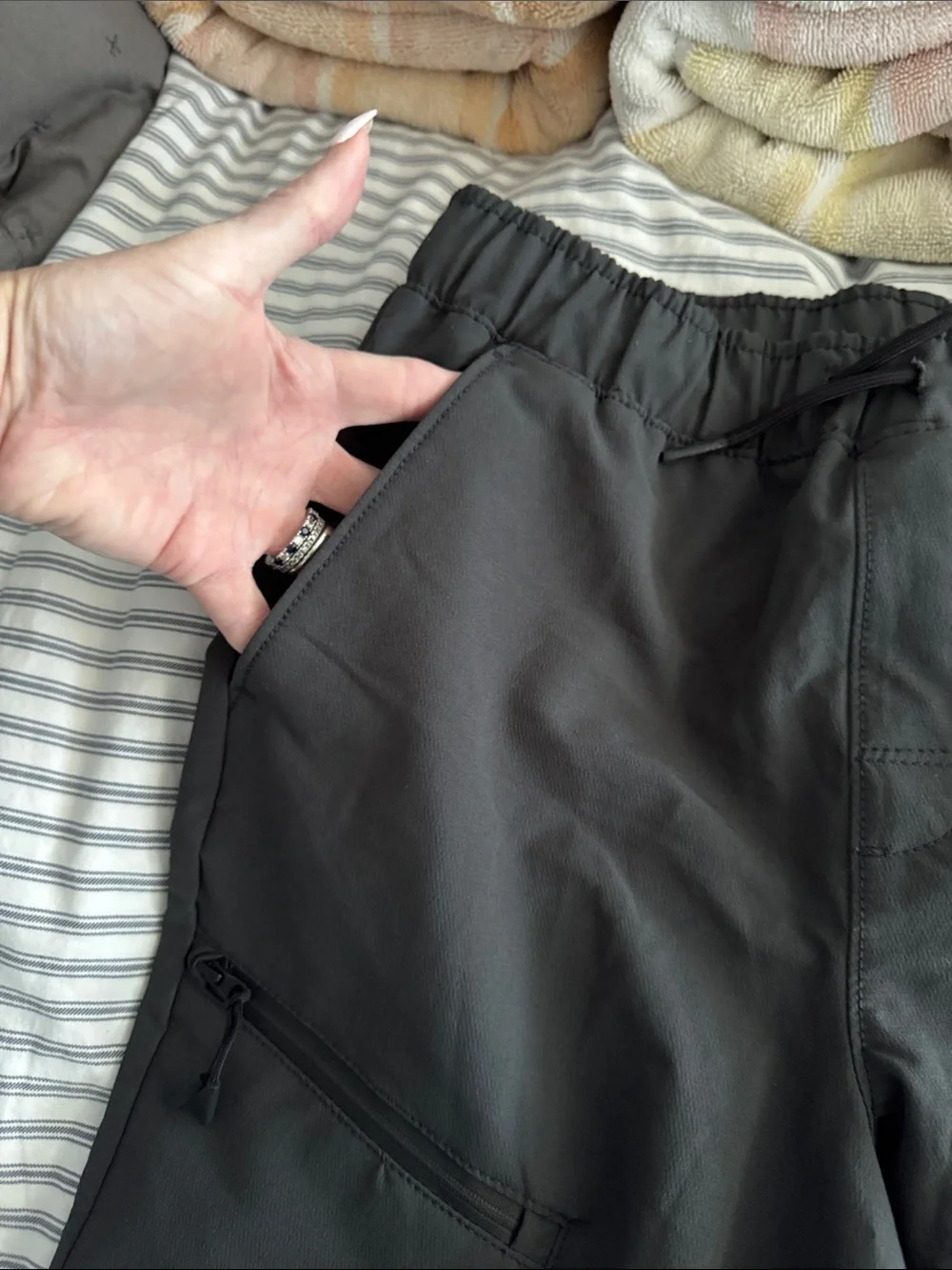 Boys Charcoal Utility Cargo Pants - Elastic Waist old navy xl 14/16
